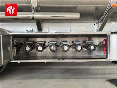 Ruiyuan brand 50 cubic meters 6 compartments aluminum alloy semi-trailer